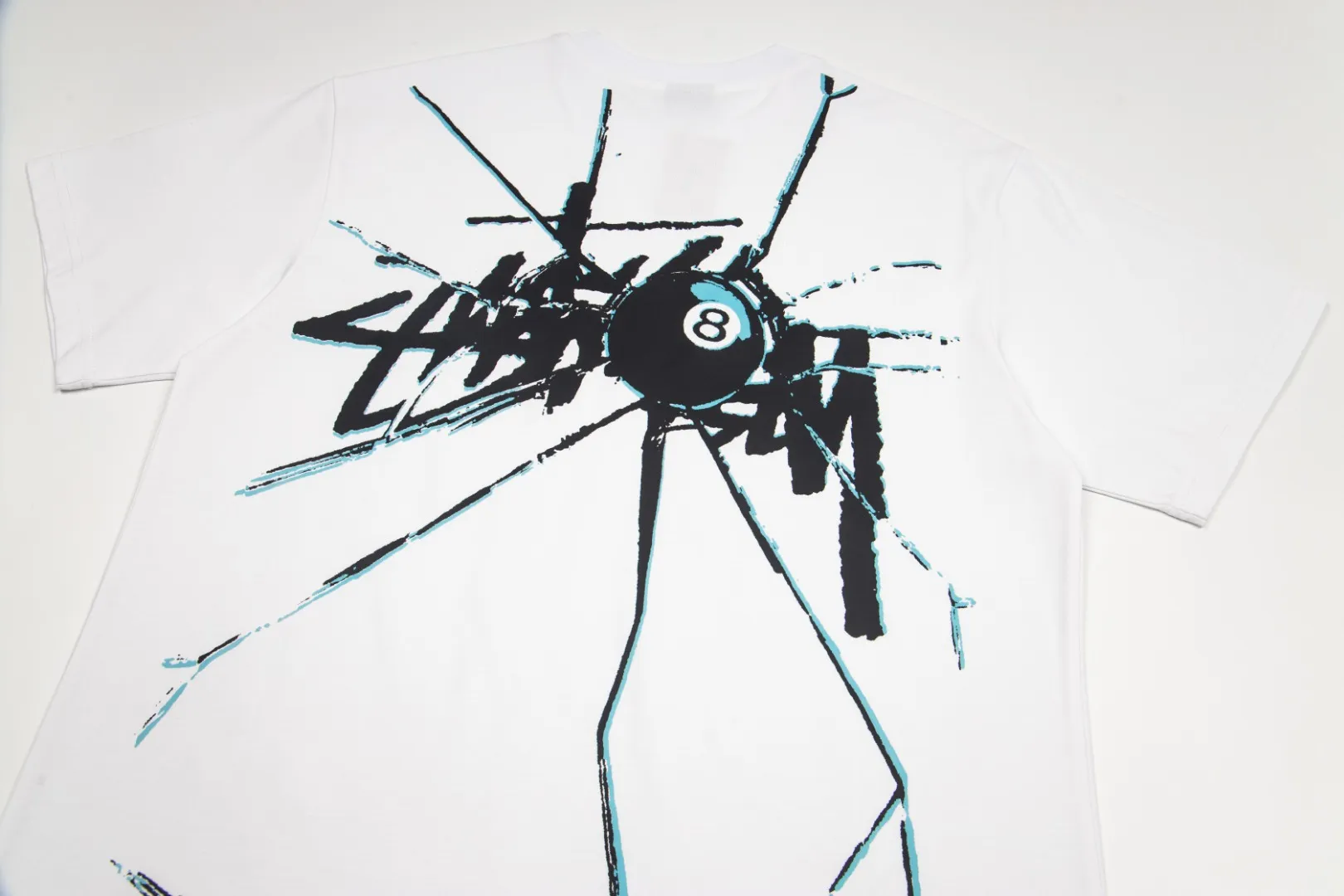 🔥 109# P55 （In Stock ） Stussy 8 Series SHATTERED TEE 8 Logo T Same Style ：Black White Size：S M L XL ： 260 ：